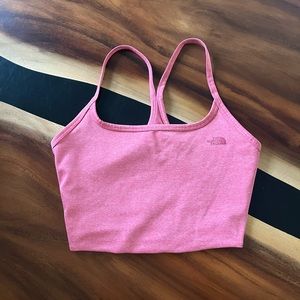 Rose colored North Face crop workout tank